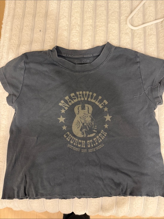 Brandy Melville Tops - Brandy Melville Black Nashville Crop Tee